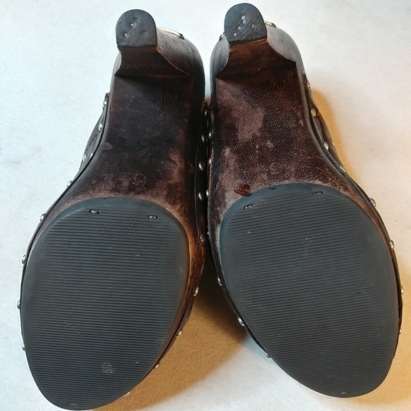 Michael Kors Women Shoes Brown Leather slides 6.5M - Picture 5 of 7